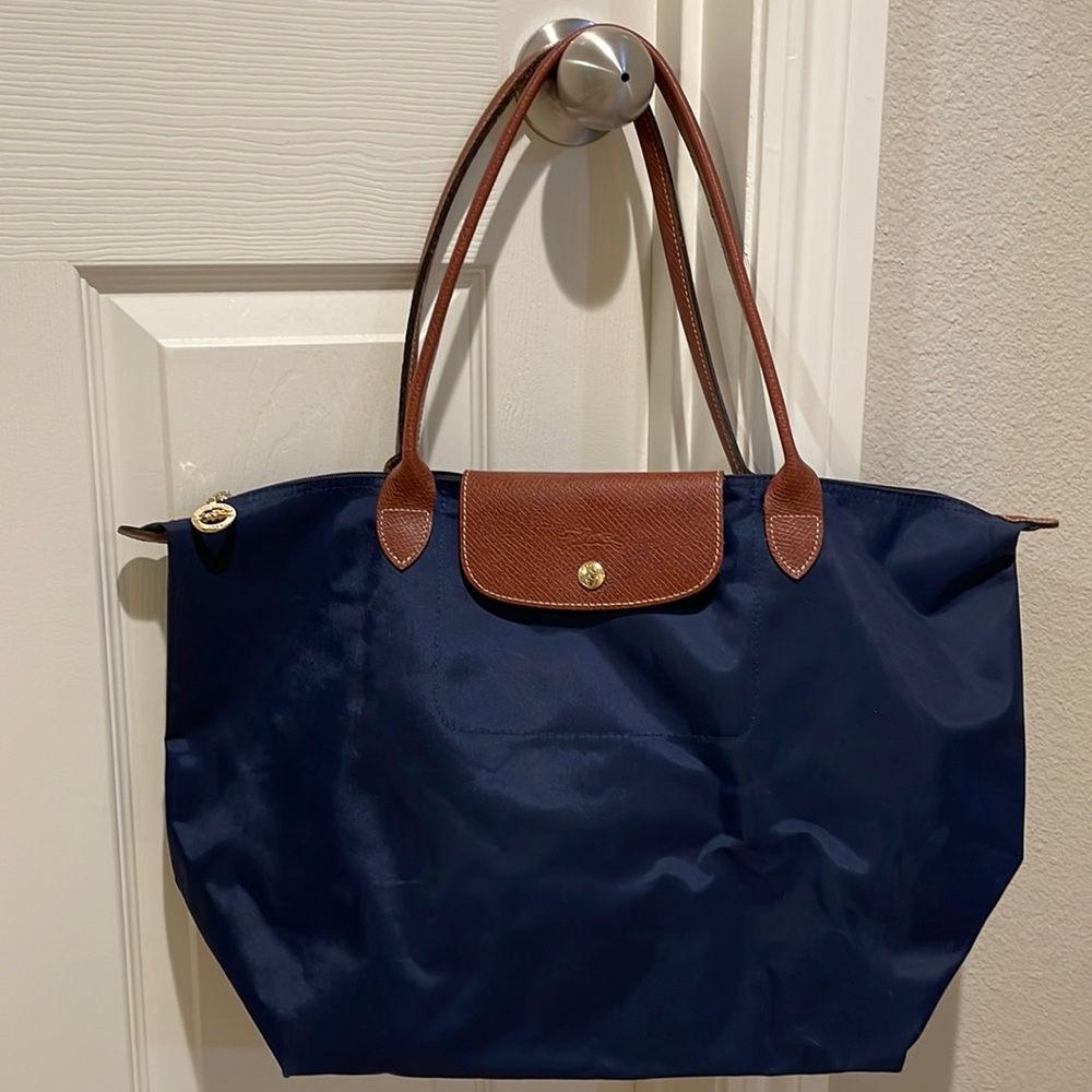 Longchamp le pliage tote large navy blue